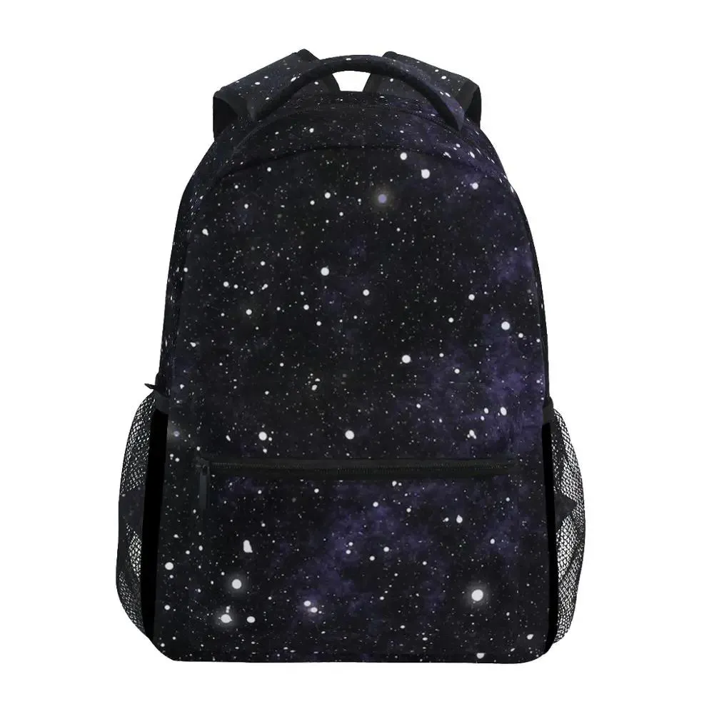 Sacs ALAZA 2022 nouveau sac à dos noir ciel étoiles impression femmes grande capacité sac de voyage étudiant sac d'école sac à dos pour ordinateur portable pour hommes cadeau