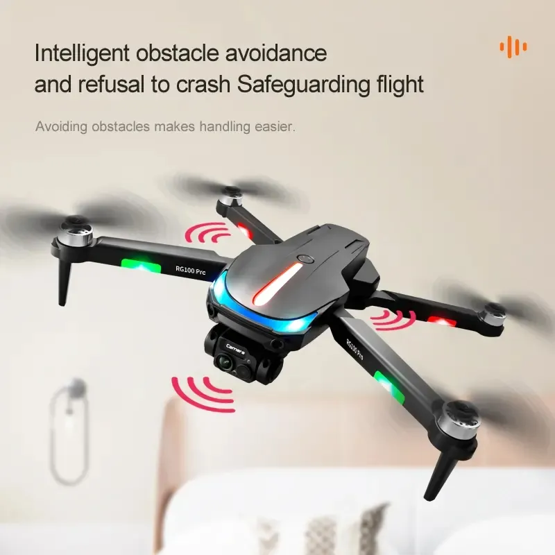 RG100 Pro Drone HD Professional Dual Camera Brushless Motor 2.4G 3-sidigt hinder Undvikande Optiskt flödespositionering Quadcopter