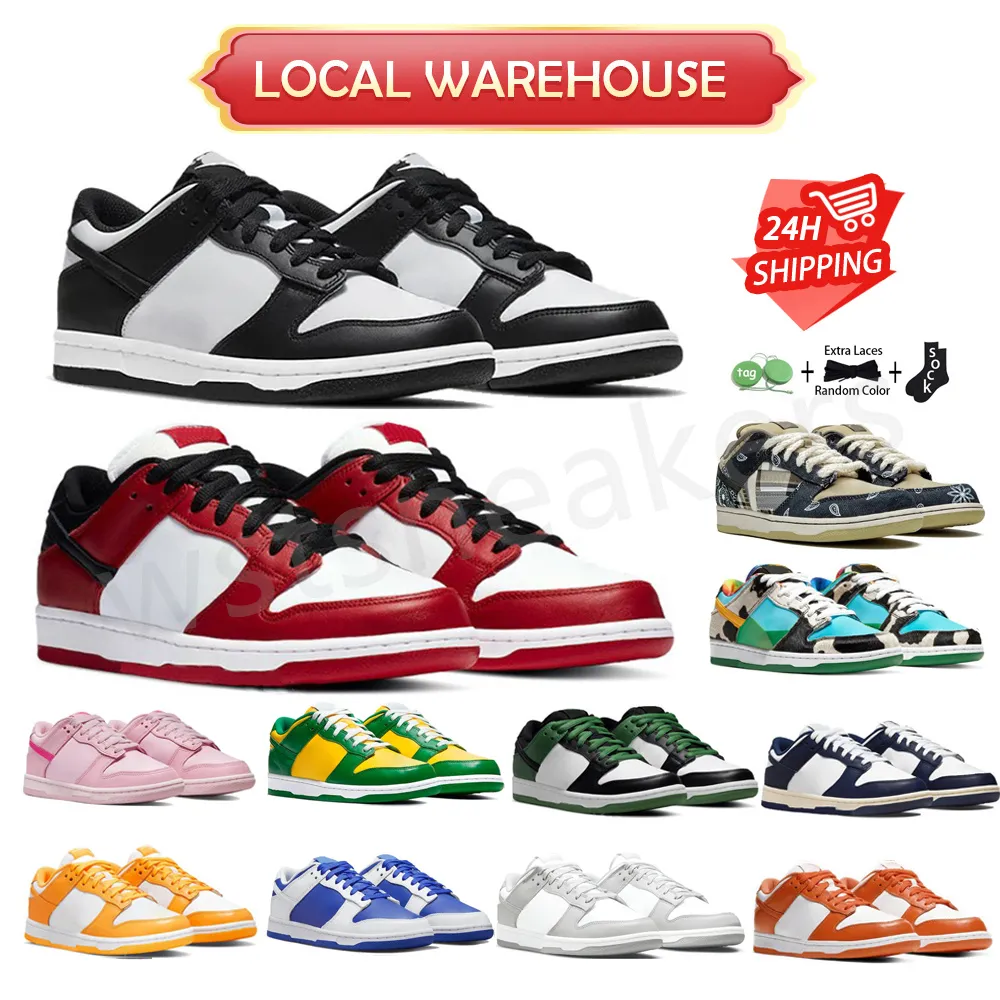 Voorraad in de VS UNC Chunky Designer Lage Casual Schoenen Heren Dames Argon Schoen Wit Zwart Panda Grijs Fog OG Sneakers Triple Roze Heren Schoen Trainers DHgates trainers 36-47