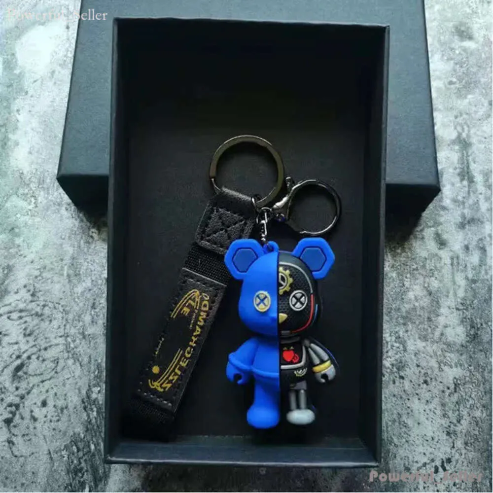 Mechanical Bear Personality Car Keychains for Men Women Cute Cartoon Toy Casual Couple Key Chain Bag Hanging Brand Gift Designers Keychain Husband Sailormoon 7104
