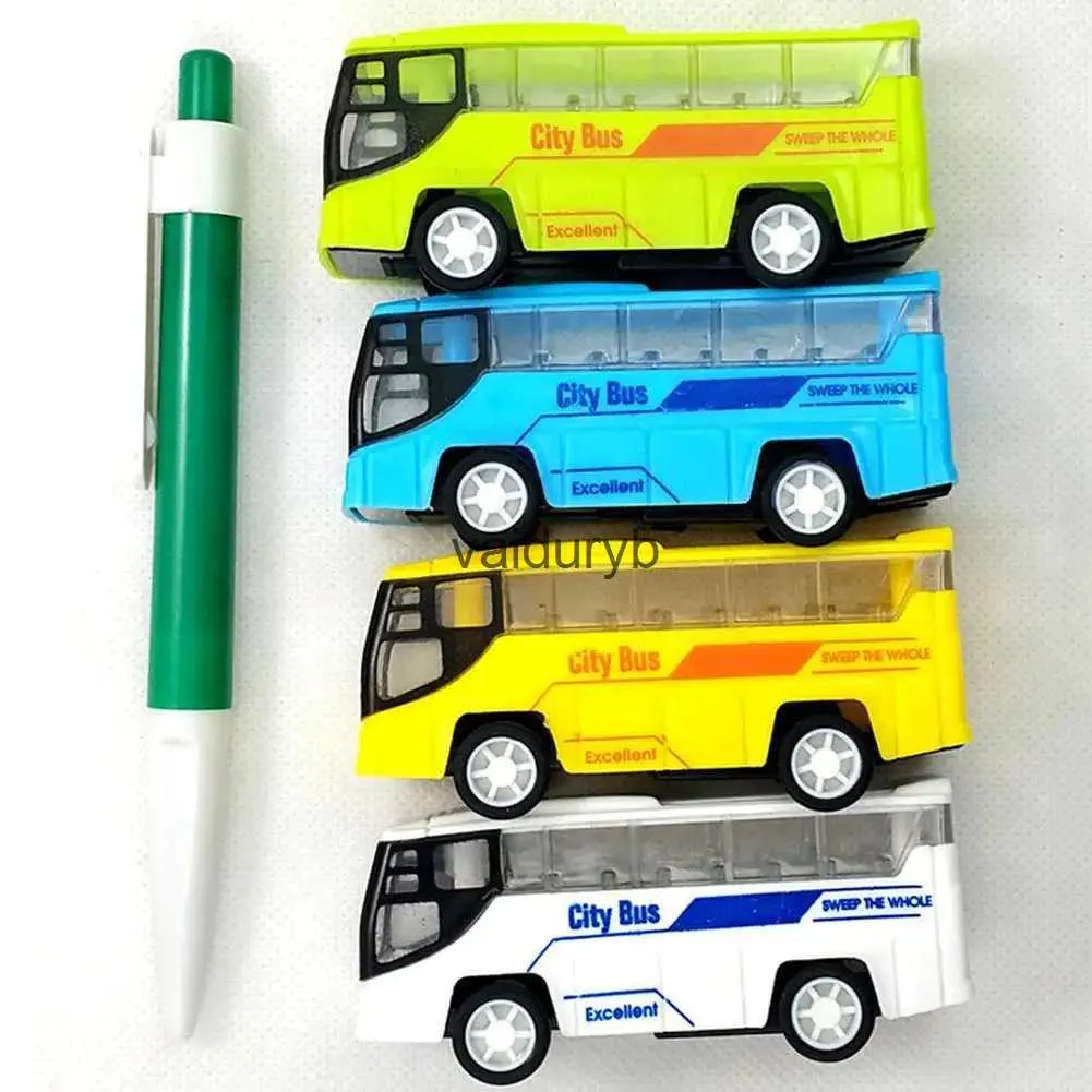 Modellbyggnadssatser Small Simulation Pull Back City Bus Model Mini Portable Cartoon Plastic Puzzle Toy Car for Ldren Spela Toy Random ColorsVaiduryb