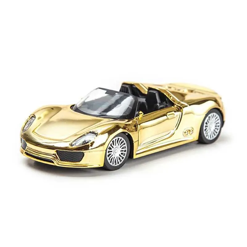 Auto elettrica / RC 1/32 Modello di auto in lega Decorazione torta Tirare indietro Pressofusione Modelli di auto dorate ragazzo Giocattolo Regalo di compleanno Auto Giocattolo bambini RagazziL231223