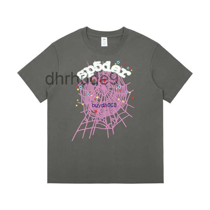 Men's T-shirts Spider Web 555 Graphic 230gsm Cotton Summer Hip Hop Men O-neck t Shirt Harajuku Male T-shirt Tops Tees Streetwear AJGK