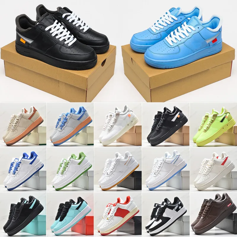 Yeni Beyaz X 1 Düşük Kuvvetler MCA Üniversitesi Mavi 2019 Erkek Ayakkabı Moda Tasarımcıları Spor Sneakers Air One Des Chaussures Kapalı Ayakkabılar UK 888