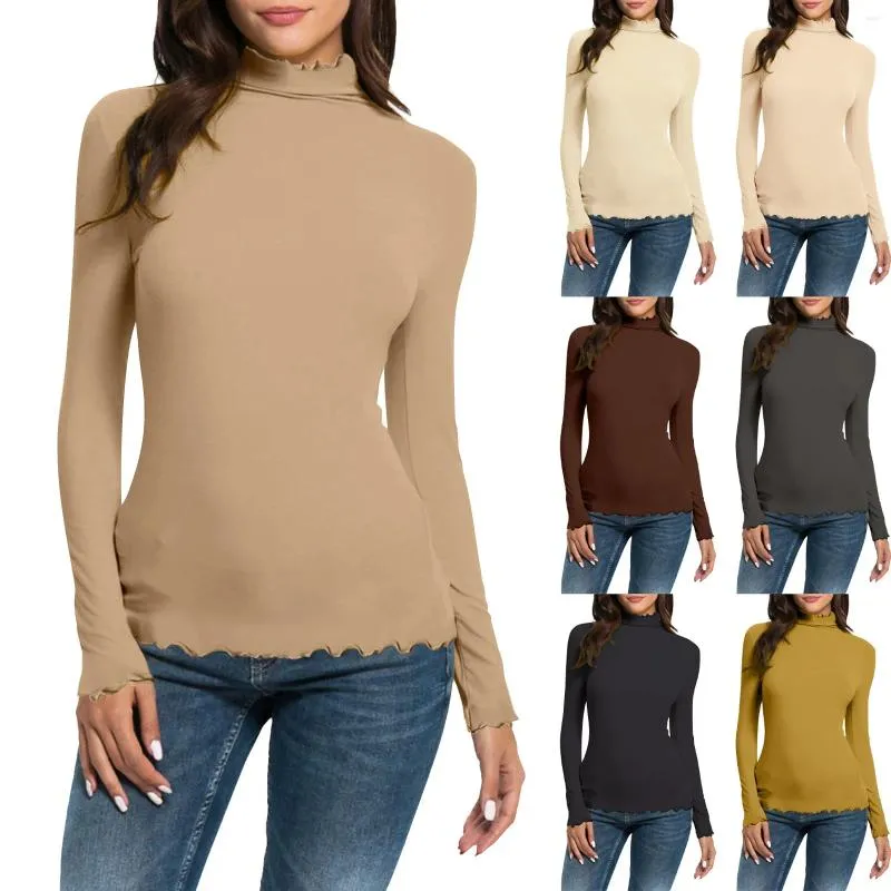 Women's Tanks Women Casual Solid Long Sleeve Mock Turtleneck Blouse Tops Slim Fit Summer 4x Shirts For Top