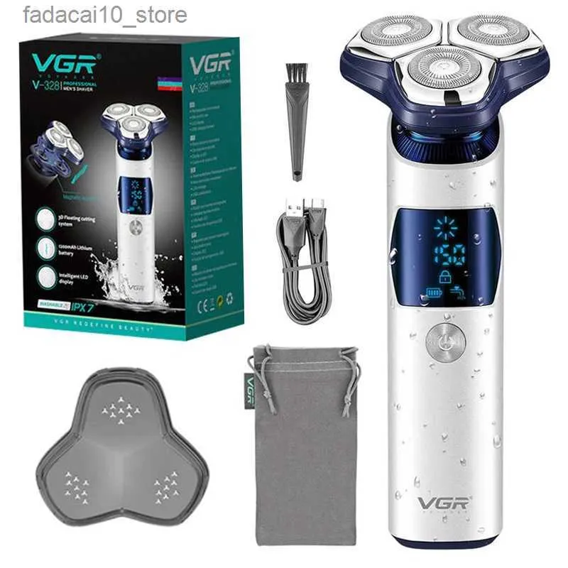 Elektriska rakare Original VGR Wet Dry Electric Shaver för män Skägg laddningsbar ansiktselektrisk rakkniv 3D flytande rakmaskin litium Q240119