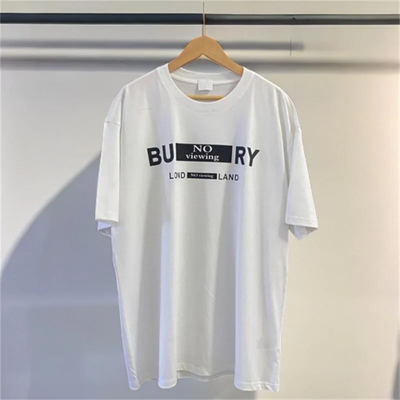 Bordado Impressão Buryess Casual MMS Camiseta com Monograma Impressão Manga Curta Top para Venda Mens Hip Hop Roupas Algodão Jiaduo Tamanho Asiático S-XXXXXL