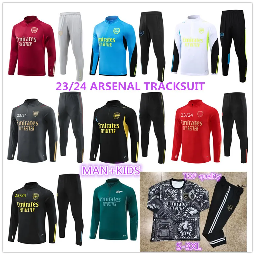 2023 2024 PEPE SAKA Arsen Survêtement ADULTE ENFANT Maillots de football de football 23 24 Combinaison d'entraînement Gunners Odegaard Thomas Tierney Smith Rowe Hommes Kit de vêtements de sport pour enfants