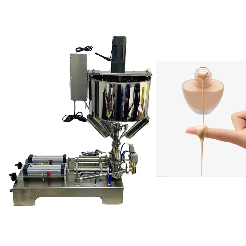 Horizontal Heating Stirring Mixing Filling Machine Pneumatic Single Head Bottle Honey Body Lotion Filling Machines