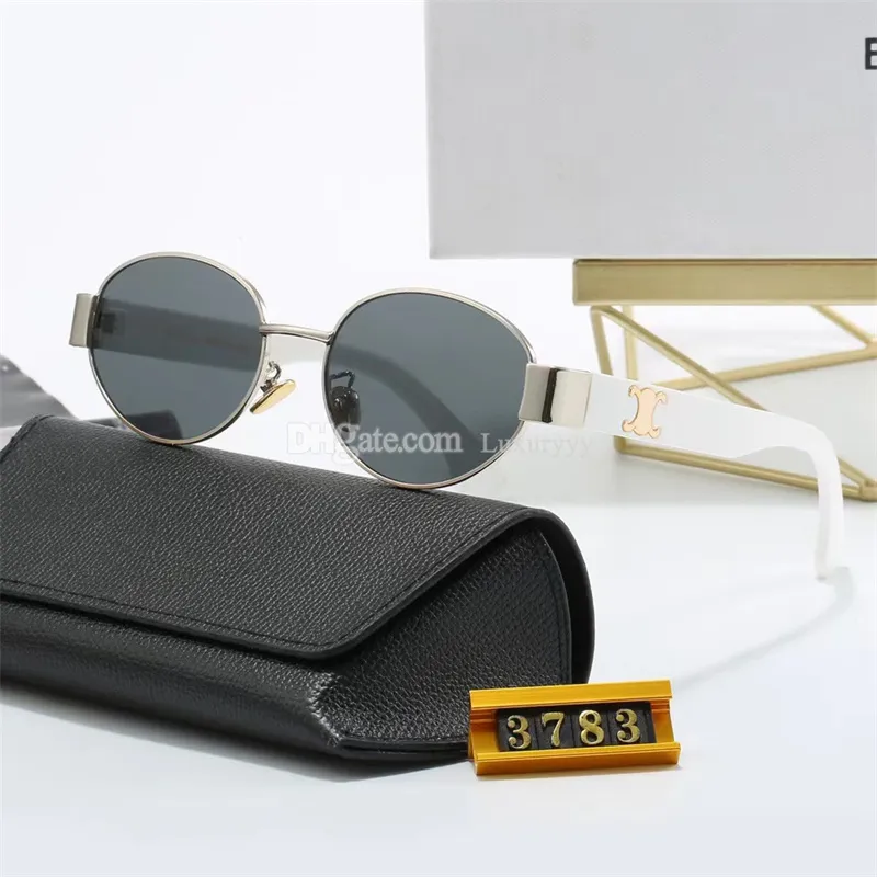 Top Designer Sunglasses Womens mens  Lisa designer For women Men luxury Goggle senior Eyewear For Women eyeglasses frame Vintage Metal Sun Glasses With Box