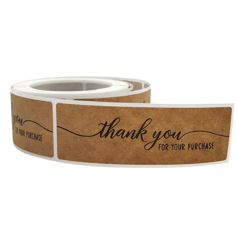 wholesale 120pcs Roll Thank You Business Adhesive Stickers Labels Baking Gift Bag Party Package Envelope Decoration ZZ