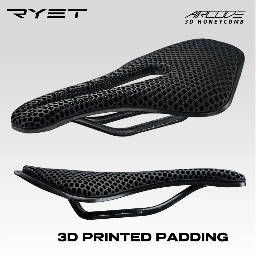 Saddles Ryet 3d Printed Bicycle Saddle Carbon Fiber Ultralight Hollow Comfortable Breathable Mtb Mountain Road Bike Cycling Seat Parts