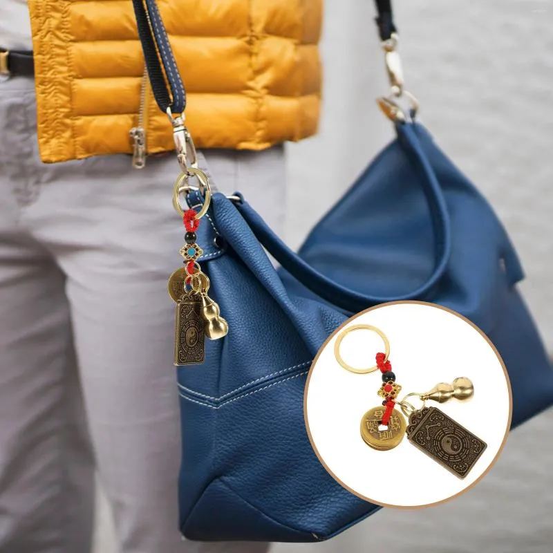 Chaveiros estilo chinês bolsa pingente cabaça chaveiro chaveiro saco pendurado ornamento para o ano