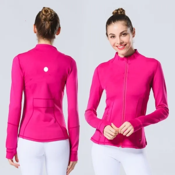 Yoga 2024 Jacket Womens LL Definiera träningsport Coat Fitness Jacket Sport Snabbt Dry Activewear Top Solid Zip Up Sweatshirt Sportwear Hot Sell