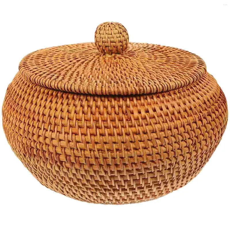 Dinnerware Sets Rattan Storage Basket Woven Veggie Tray Bread Serving Wooden Natural Baskets Home Decor