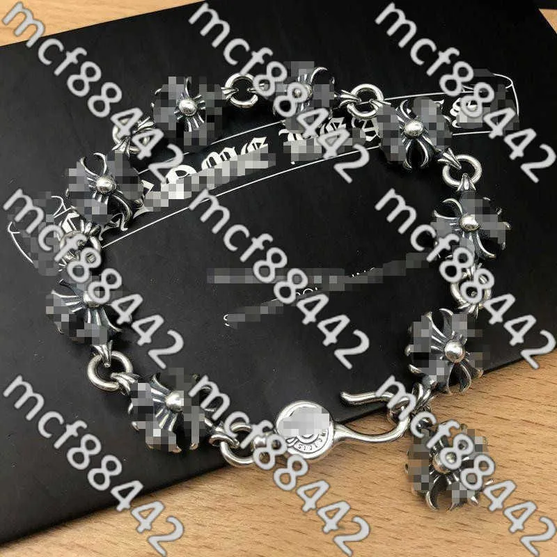 Bracciale classico per uomo e donna Retro Thai Silver Cross Dice Punk A1nw