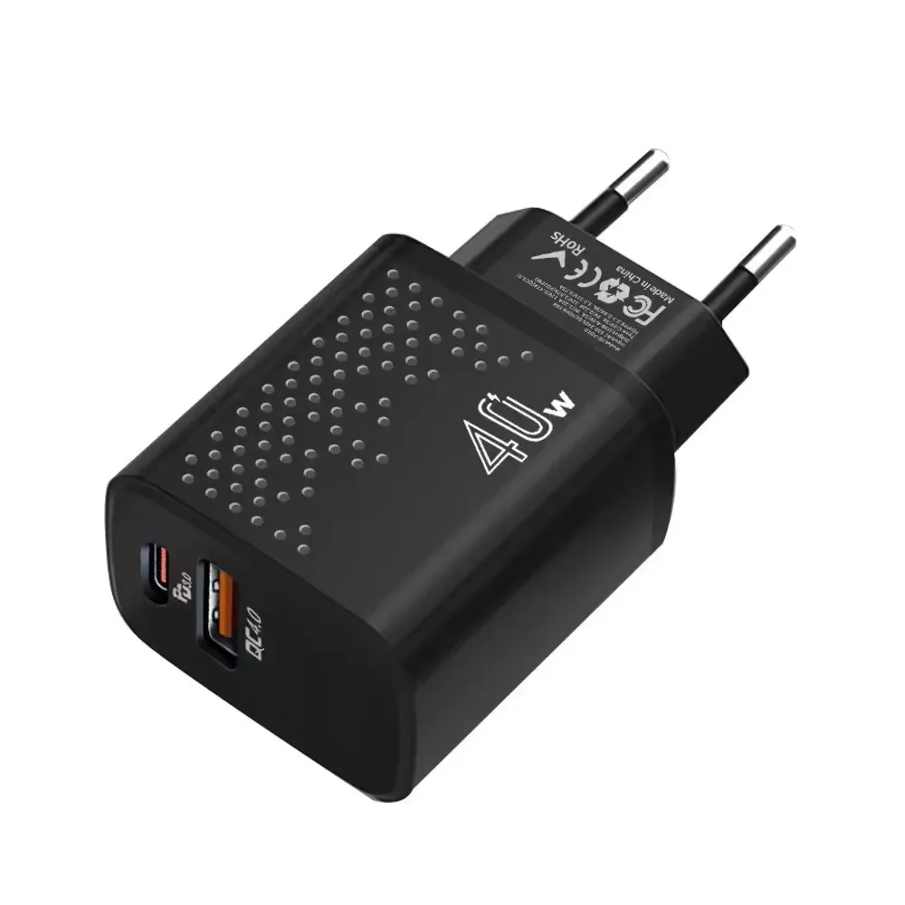 Cargador súper rápido QC3.0 de 40W, adaptador de carga rápida PD USB tipo C para Samsung S24, iPhone 15, Xiaomi, Huawei, Ipad