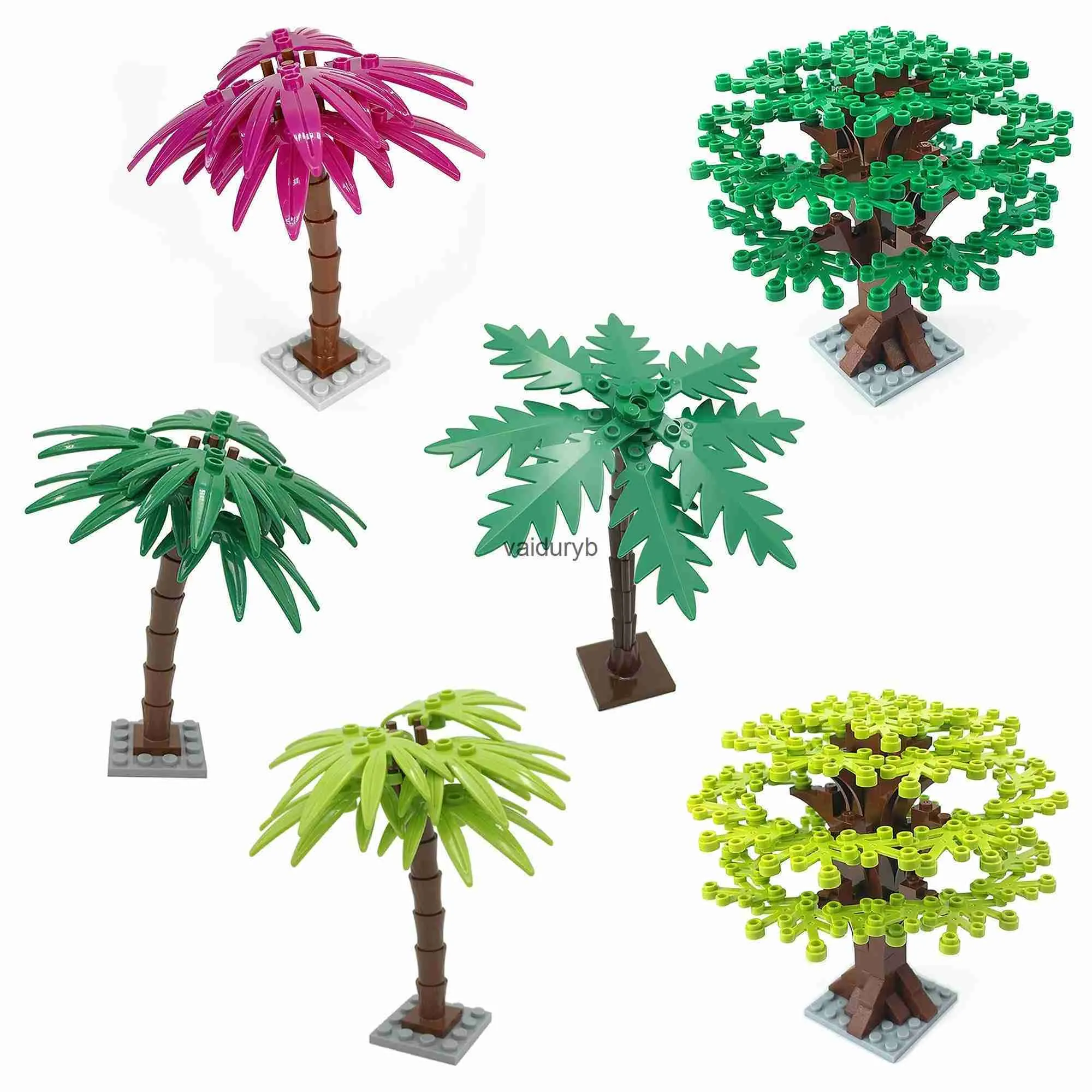 Julleksak levererar 1 st palmträd byggstenar leksak kreativ växtprydnad för barn - en perfekt gåva! Vaiduryb