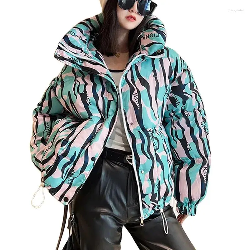 Trenchs de femmes manteaux bouffants chauds vestes d'hiver femme épaissir à capuche camouflage parkas femmes coréen streetwear coupe-vent coton rembourré manteau