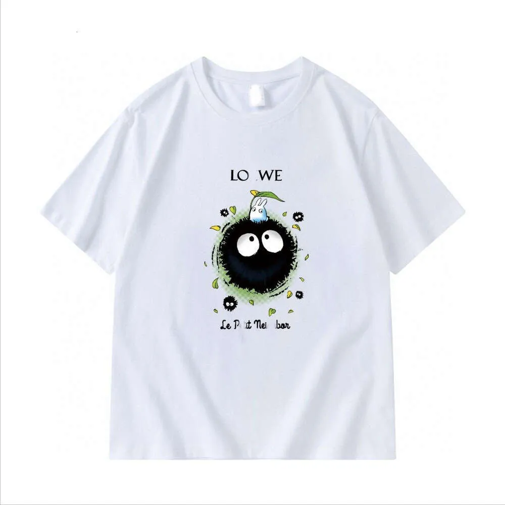 T-shirt di lusso di design classico Loes da uomo casual moda Primavera estate nuovo marchio aziendale Totoro uomo e donna con coppia di stampa a maniche corte in cotone