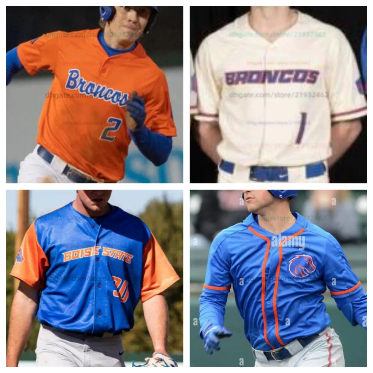 Maillot de baseball personnalisé Boise State tous cousus maillots pour hommes et femmes Jayce Bailey Matthew Farman Christian Padilla Cole Posey Torin Montgomery