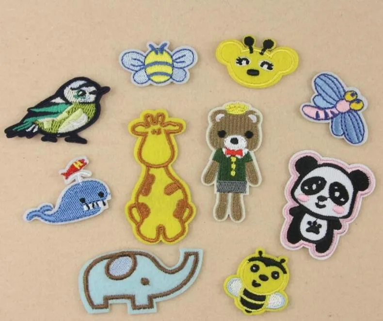 NEW Iron On Patches DIY Embroidered Patch sticker For Clothing clothes Fabric Badges Sewing fish panda animal cartoon design5965032