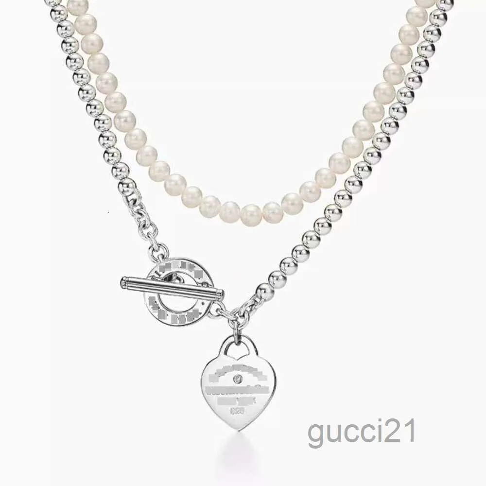 Collana Temperamento classico popolare S925 Argento sterling Ciondolo a forma di strato con fibbia Ot con diamante per donna Y2QB 9OEP