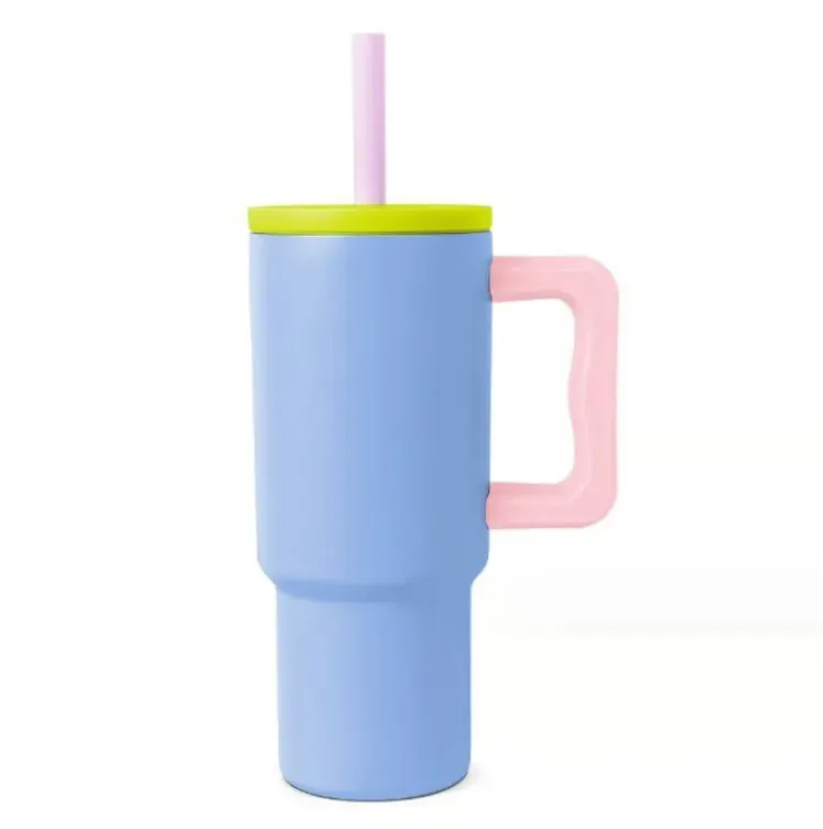 Wholesale 24oz Kids Tumbler with handle bright travel cup water bottle Stainless Steel Insulated colorful Travel Mug