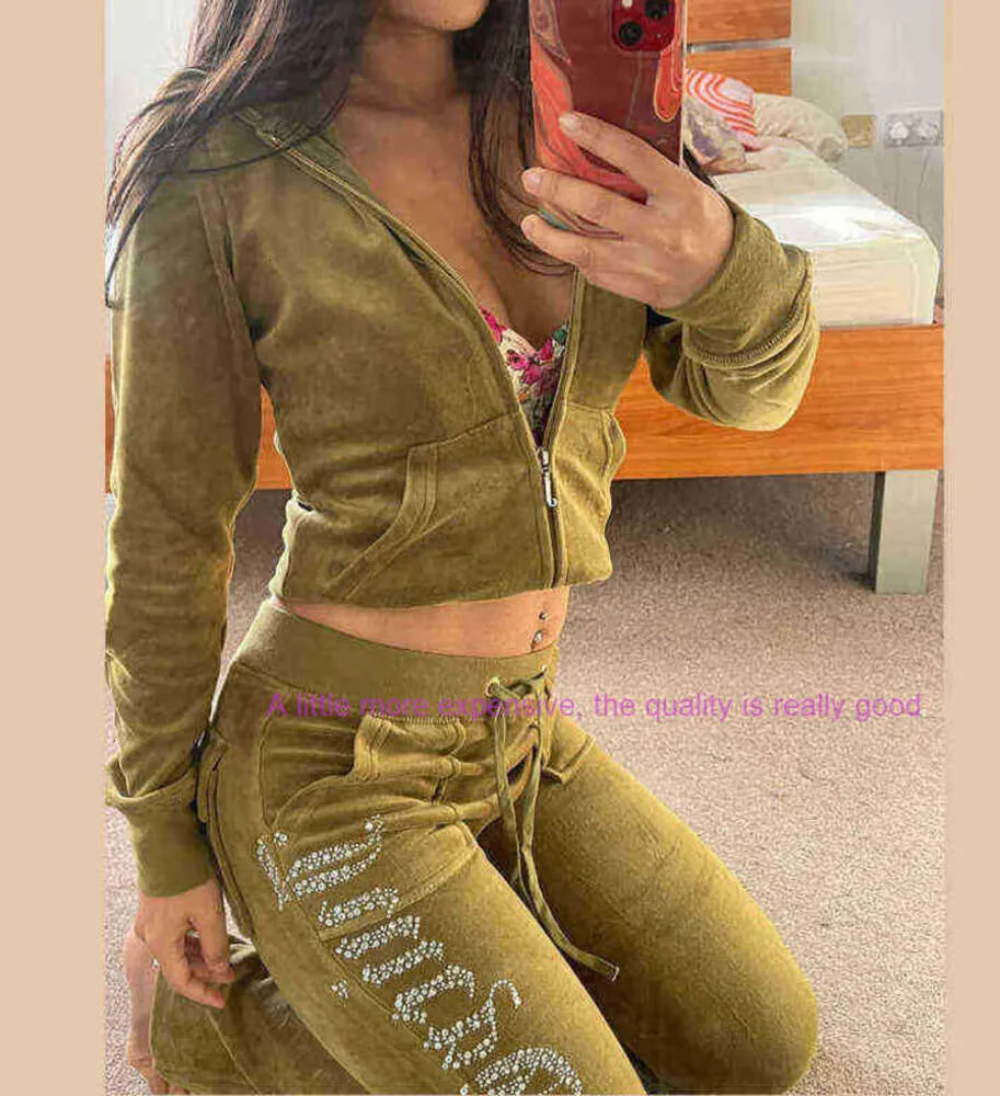 Survêtements pour femmes Juicy Survêtement 2022 Marque d'été Costume de couture Velours Velour Femmes Sweats à capuche et pantalons Met Advanced Design 5ohjbh