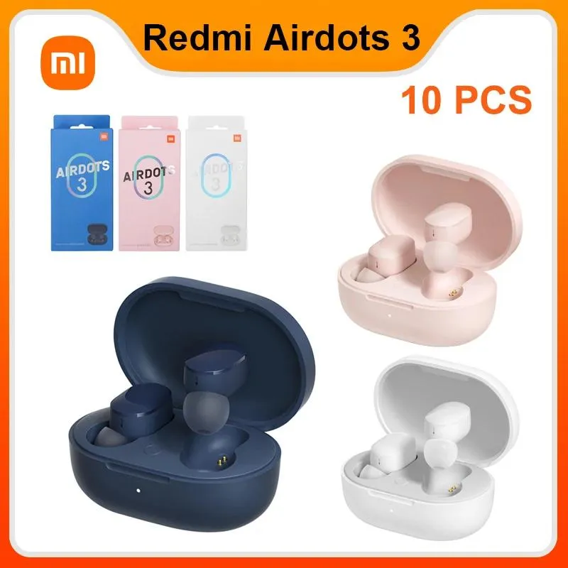 Écouteurs en gros 10pcs xiaomi redmi airdots 3 tws écouteurs sans fil dans l'oreille stéréo basse écouteurs écouteurs sans fil redmi airdots3