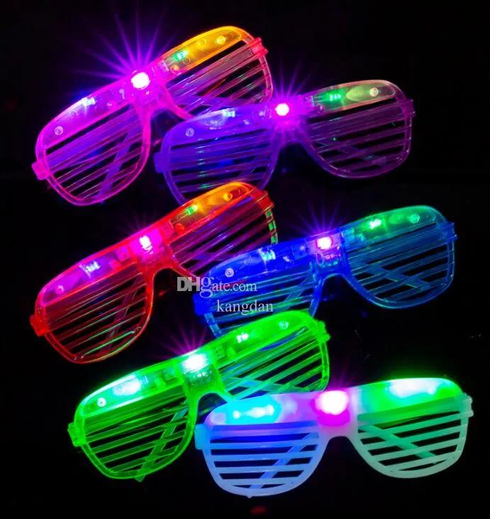 LED Flashing Heart -w kształcie migawki w kształcie migawki dla dorosłych dzieci Kobiety imprezowe okulary neonowe światło na ciemne zapasy urodziny ślub Rave Prop