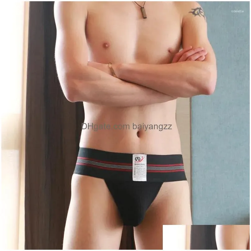 Underpants Wj Brand Mens Underwear Super Wide Belt Comfortable Breathable High-End Boutique High Fork Briefs Drop Delivery Apparel Dhdaz