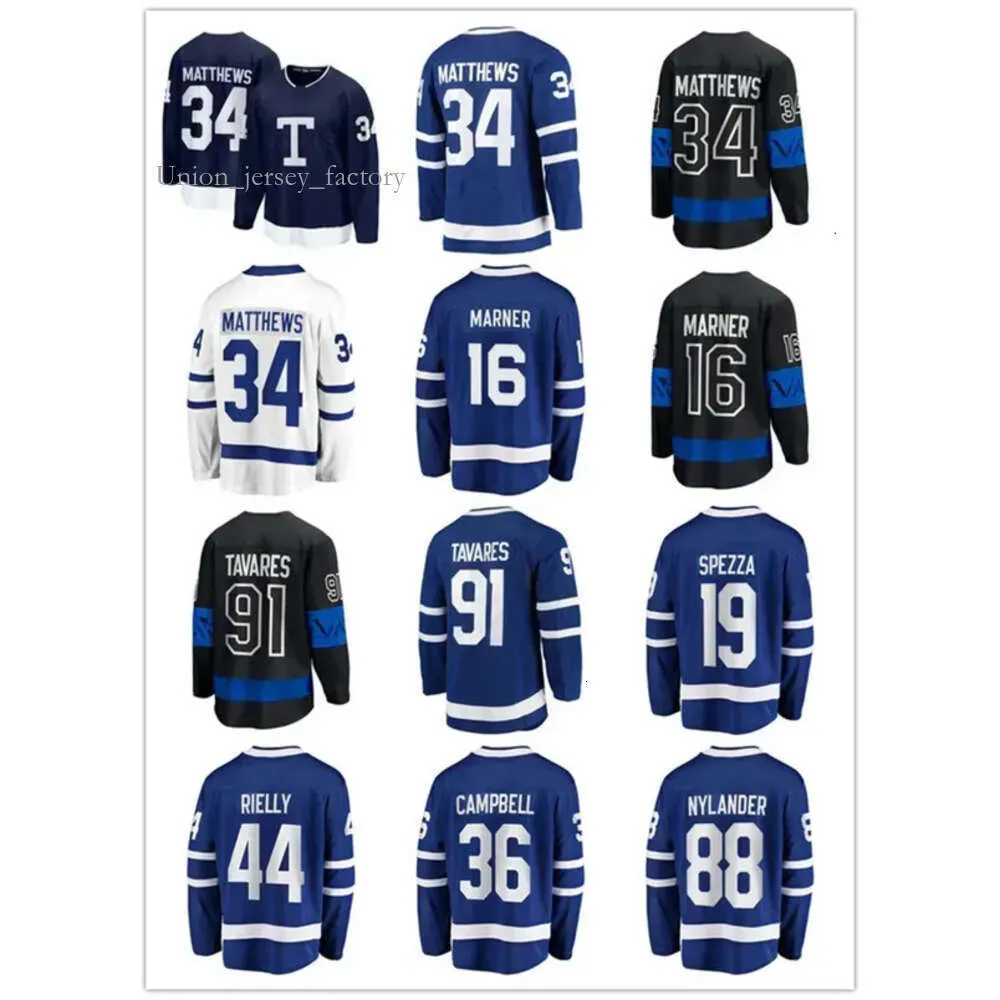 PERSONALIZZATO Uomo Donna Toronto Maple''leafs''hockey Maglie Auston Matthews 34 Marner 16 John Tavares 91 Nylander 88 Rielly 44 Campbell 36 2257