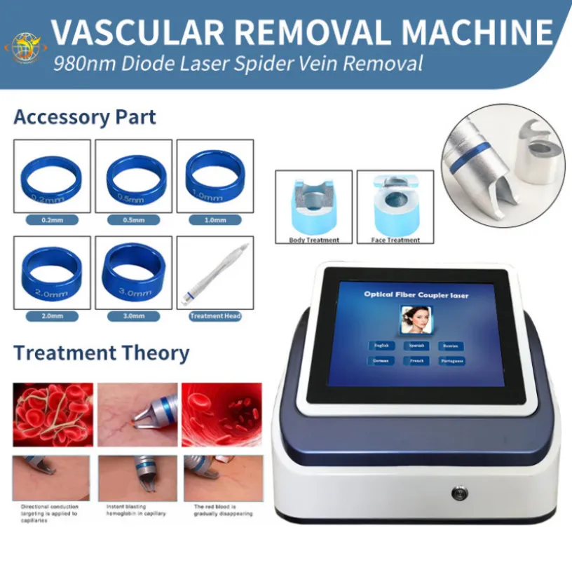 Lasermaskin Come Size Touch Screen 980nm Diode Vaskulärt blodkärl Spider Vein Removal432