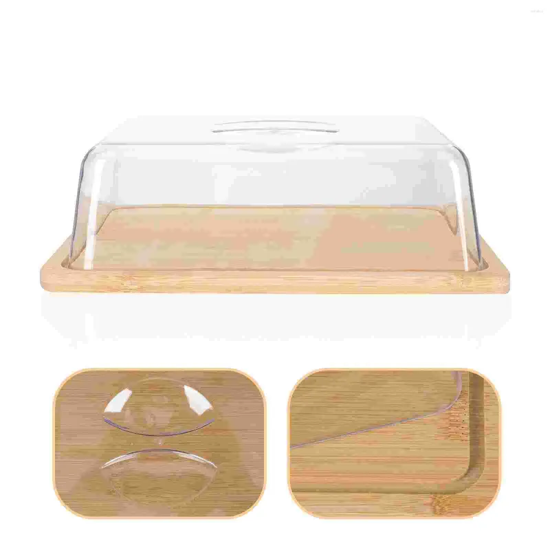 Zestawy naczyń obiadowych Pudełko z pokrywką Lodówkę Duże masło naczynia pojemnik na tacę do lodówki Bamboo Farmhouse