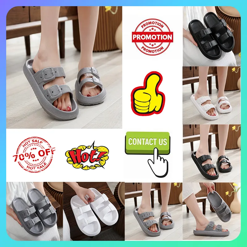 Designerplattform Slides tofflor Män Kvinna Lätt Vikt slitstarka anti andningsbara läder mjuka sulor Sandaler Flat Summer Beach Slipper Storlek 36-45