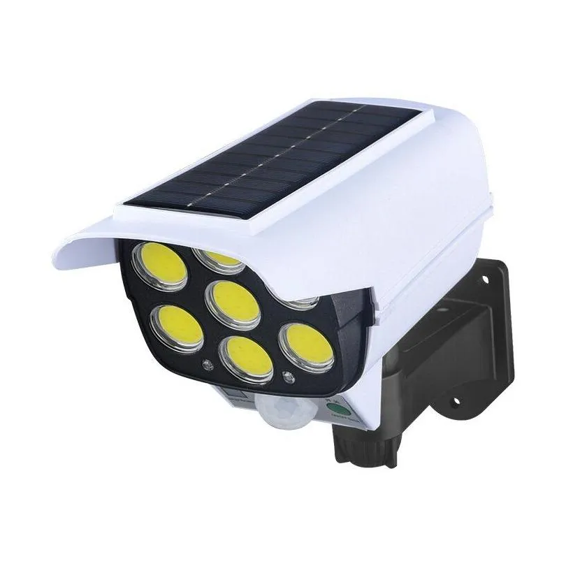 Sensor de casa inteligente Odes Mti-Angle Iluminação Controle Remoto Solar Powered Simation Monitoramento Lâmpada de parede de indução com luz vermelha Warnin Dh8Fv