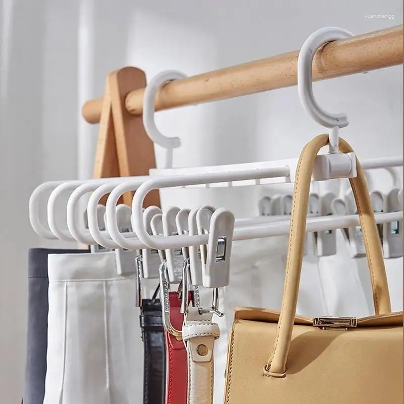 Hangers Pants Space Saving Collapsible Multifunctional Rack Hanger Magic Scarf Organizer With Clips For