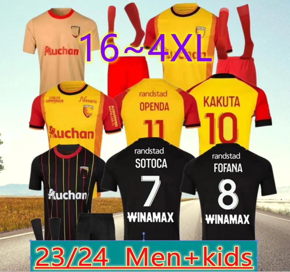 23 24 Rc Lens Soccer Jerseys 4XL Home Yellow Saint-Barbe Special Kakuta Openda Ganago Sotoca Fofana Football Shirt 2023 2024 Hommes