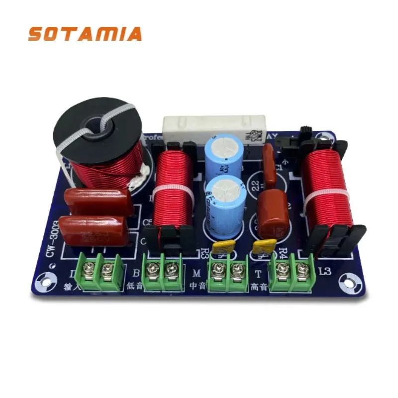 Zubehör SOTAMIA 250W Drei-Wege-Lautsprecher-Frequenzweichenfilter Hifi-Heimkino 3-Wege-Lautsprecherteiler-Frequenzweiche