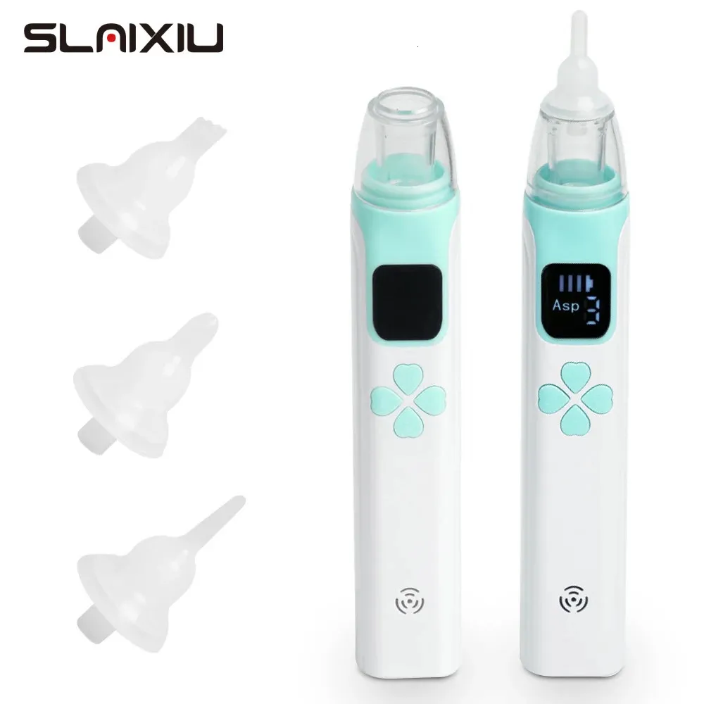 Aspirador nasal para bebés Aspirador de nariz eléctrico para niños pequeños Limpiador de nariz automático Succión ajustable Música y función calmante ligera 240119