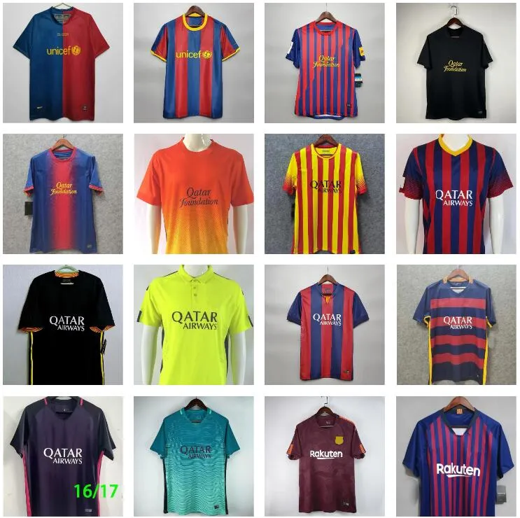 Camisetas de fútbol retro de Barcelona RONALDINHO A.INIESTA NEYMAR JR A.INIESTA SUAREZ PIQUE 08 09 10 11 12 13 14 15 16 17 18 19 camiseta de fútbol vintage 2013 2014 2015 2017 2018 2019