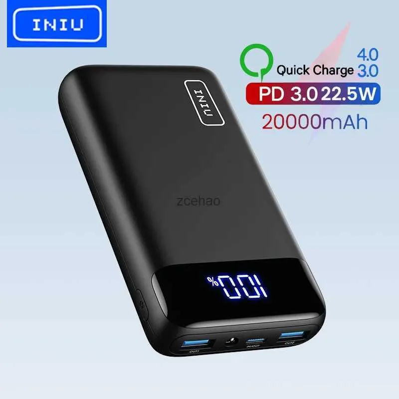 Banki zasilania telefonu komórkowego INIU PowerBank 20000 mAh 22,5 W PD3.0 QC4.0 Szybkie ładowanie LED Bank Power Bank dla iPhone'a 14 13 12 Pro Max iPad Samsung