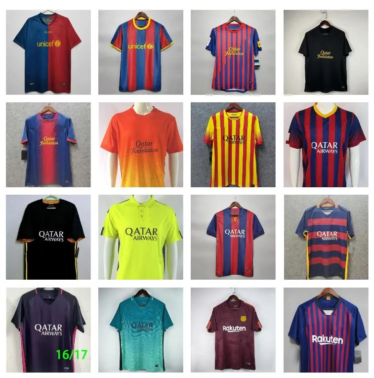 Retro Futbol Formaları Barca 08 09 10 11 12 13 14 15 16 17 18 19 Xavi Ronaldinho Ronaldo A.iniesta Neymar Jr Suarez Pique Klasik Maillot de Ayak Futbol Gömlekleri