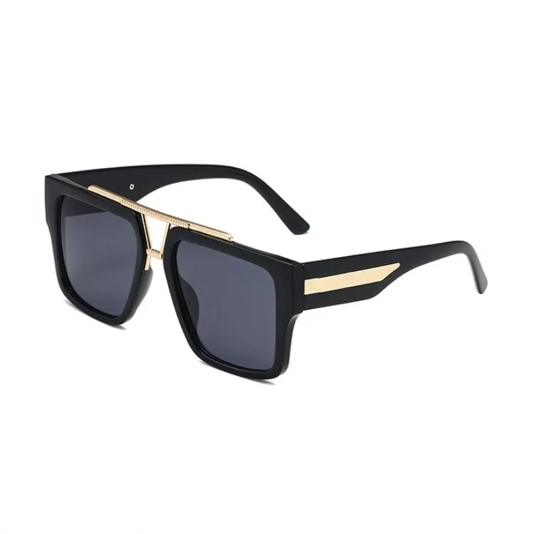 Роскошные дизайнерские солнцезащитные очки для мужчин Женские солнцезащитные очки Мужские солнцезащитные очки для пляжа Street Photo Уникальные большие солнцезащитные очки в полном кадре с коробкой 10J10