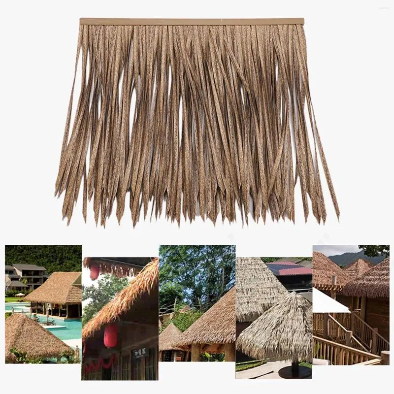 Dekoratif çiçekler simüle saz çatı diy çok amaçlı dekorasyon 19.69''x19.69 '' Seaside Patio Hut Villas Park Manzaraları İçin Saman