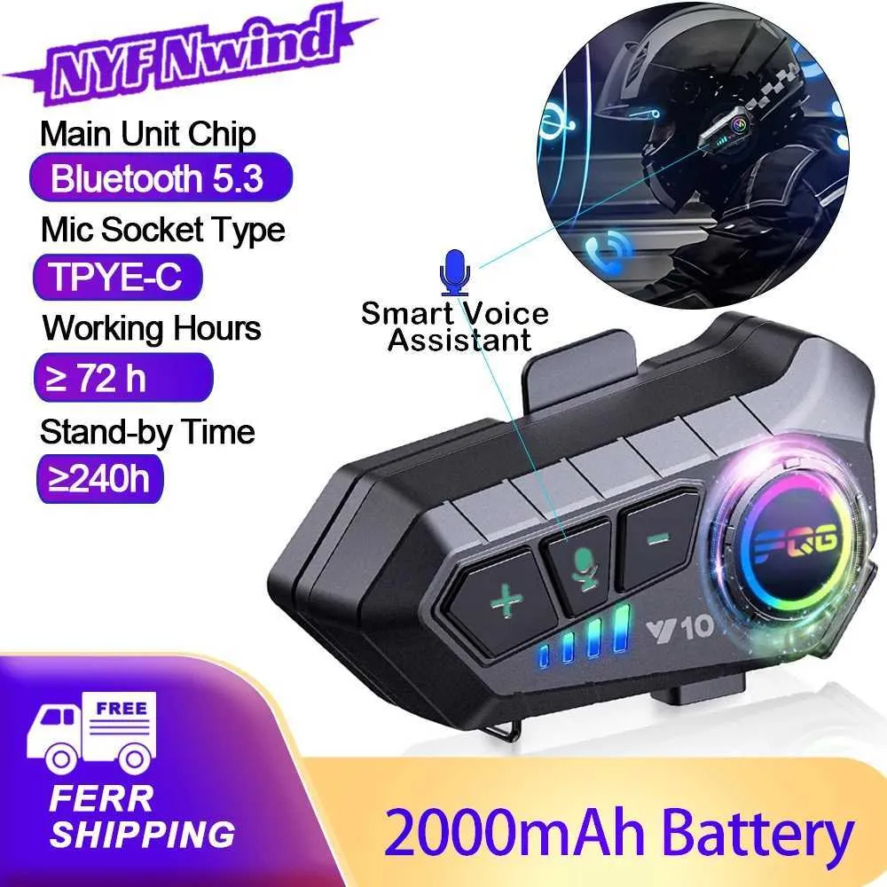 Taşınabilir Hoparlörler Y10 Motosiklet Kask Kulaklığı Bluetooth 5.3 Sesli Kontrol Motosiklet Kablosuz Uygulamalı Konuşan Kulaklık Su geçirmez YQ240120