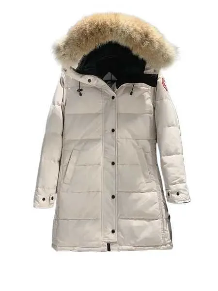 Designer-Damen-Daunenjacke, kanadische Modemarke Gooses, langer Mantel, große Tasche, Pelzkragen, Thermo-Top, weibliche Herbst- und Winterkleidung 104T9M