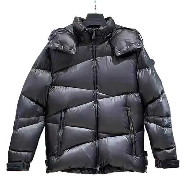 Herren-Winterjacke, Designer-Daunenmantel, Damen-Schwarzes Emblem, geometrisch, gesteppt, Stehkragen, Kapuze, Puffer, Paar, verdickt, warm, weites Oberteil 470NL