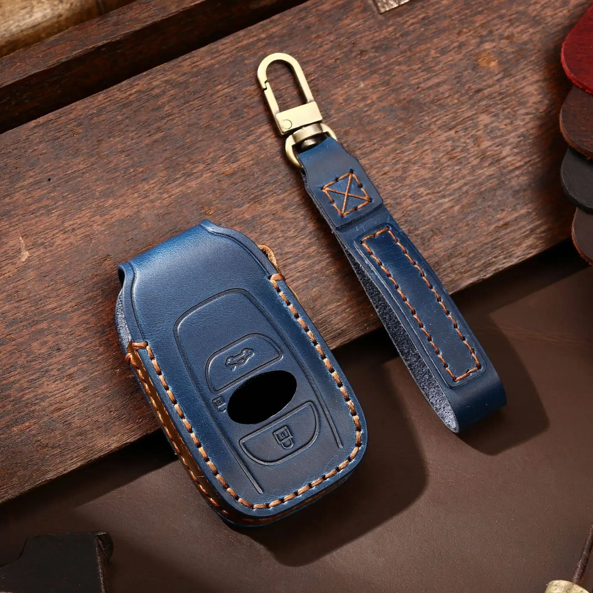 Luxury Car Key Case Cover Fob Leather Keychain Holder Accessories for Subaru Forester 2021 Outback Xv Legacy Brz Wrx Sti Impreza